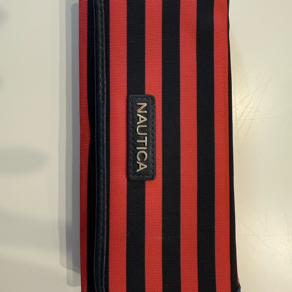 Nautica Red and Black Striped wallet